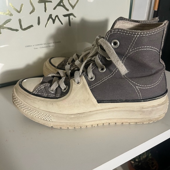 Awesome and rare Converse high tops with rubber crossover. Gray - Picture 5 of 9